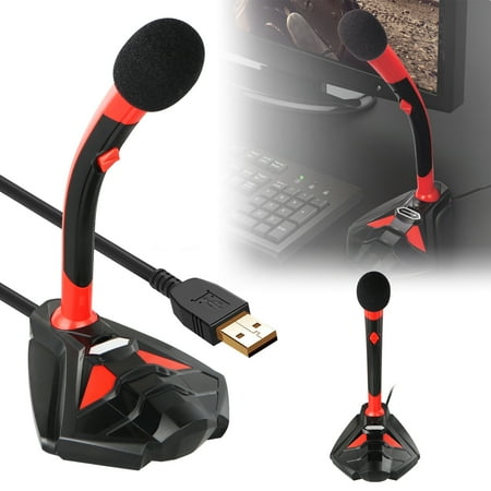Professional Mic Stand USB LED Professional Microphone with Stand, Perfect for Recording Youtube/Interview/Video Conference/Podcast/Voice Dictation/Studio Gaming/ASMR/Live Broadcast ()