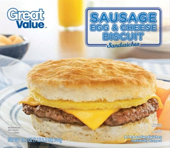 Great Value Sausage Egg & Chz Biscuit