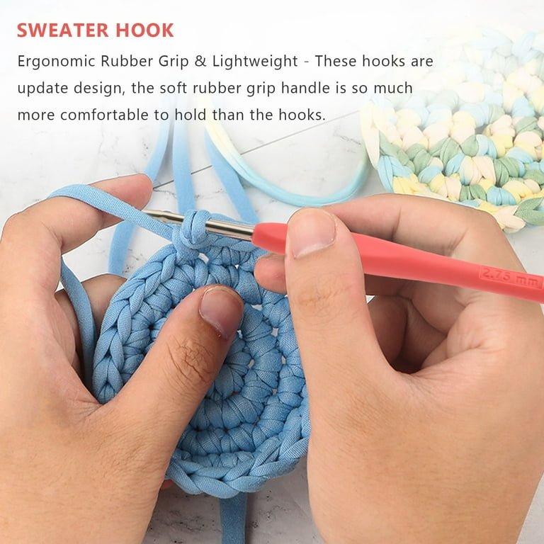 0.5 mm Small Size Crochet Hooks, Ergonomic Soft Handle Crochets with Portable Case - Perfect for Lacework (0.5 mm)