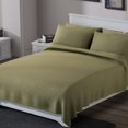 thumbnail image 2 of HOMESMART Green Solid Polyester Embossed 6 pcs Sheet Set - California King, 2 of 5