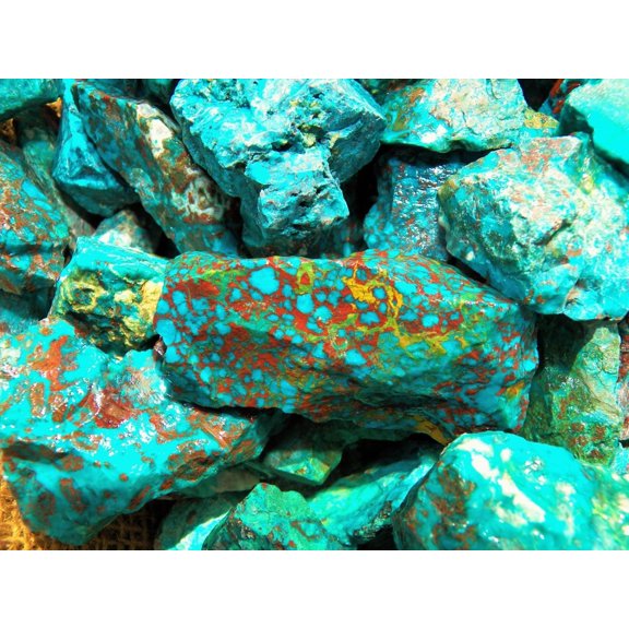 2000 Carat Lots of Chrysocolla & Turquoise Rough - Plus a FREE Faceted Gemstone