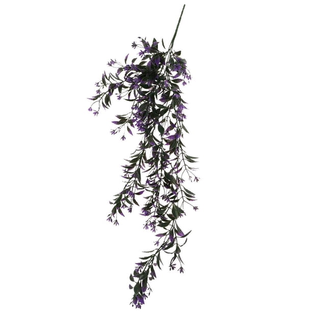 Plantas de flores artificiales de 78 cm, hojas de enredadera colgantes, decoración para el hogar y el jardín. Púrpura