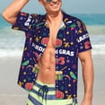 thumbnail image 5 of Lsque Happy Mardi Gras pattern Hawaiian Shirt for Men, Unisex Summer Beach Casual Short Sleeve Button Down Shirts-3X-Large, 5 of 9