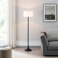 thumbnail image 2 of Evelyn&Zoe Josephine 62" Tall Floor Lamp with Fabric Shade, Brushed Nickel/White, 2 of 5