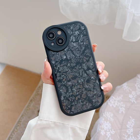 TECH CIRCLE Simple Style INS Style iPhone 11 6.1 Inch Case, Soft Frame Shock Absorbing Protection Hard Shell Pattern PC Back Panel Raised Edge Case, Black