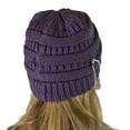thumbnail image 5 of C.C Soft Stretch Cable Knit Side Epoxy Button for Mask Beanie Skully,Violet, 5 of 9