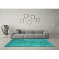 thumbnail image 3 of Ahgly Company Indoor Square Oriental Turquoise Blue Industrial Area Rugs, 3' Square, 3 of 4