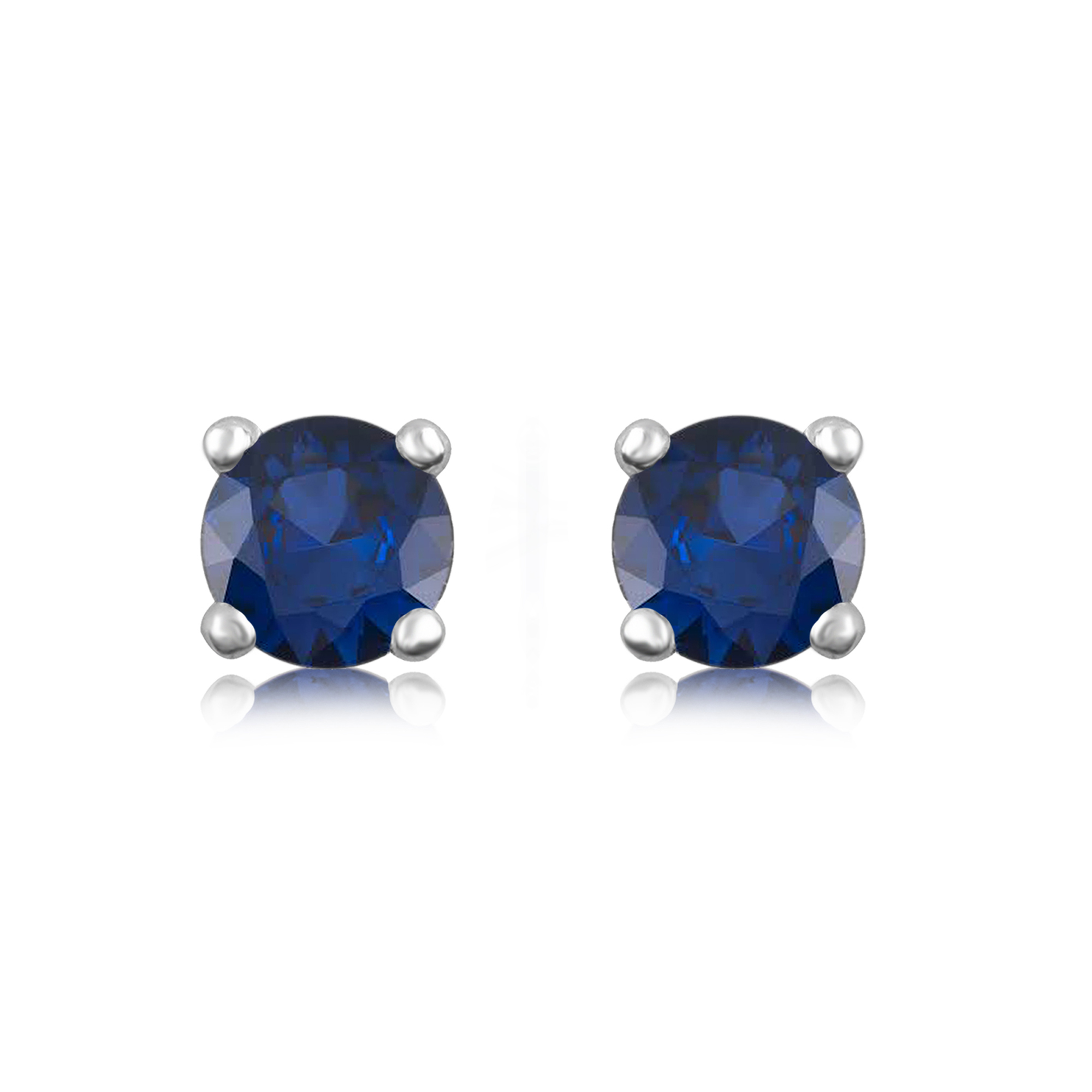 Arista Created Blue Sapphire Stud Earrings in Sterling Silver