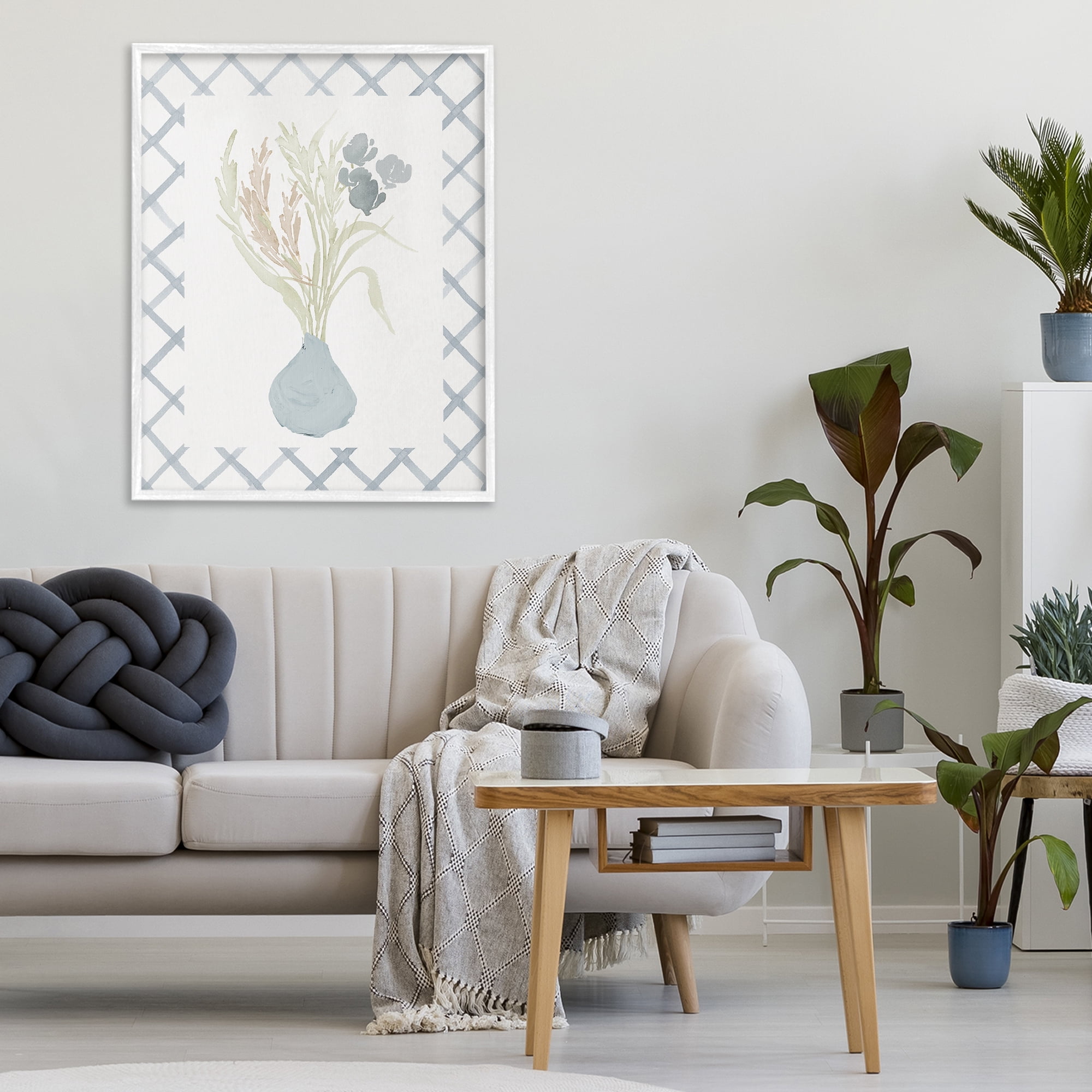 Stupell Industries Soft Blue Anna Bouquet White Framed Giclee Art, design by Elizabeth Medley