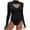 #02-Black, variant on Warop Women's Solid Color Long Sleeve Bodysuit, Form-Fitting Thong Style with Milk Silk Fabric, Stretchy and Comfortable for All-Day Wear, Perfect for Underwear, Layering, and Daily Use