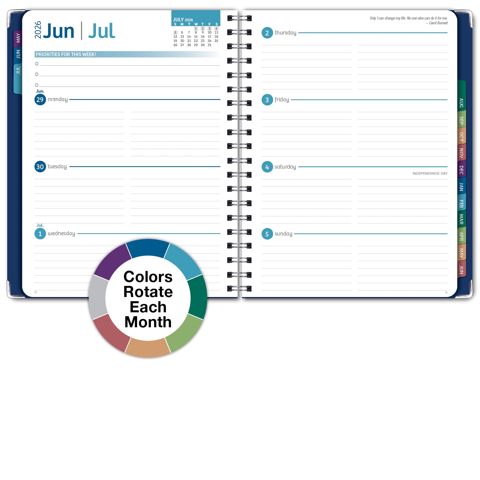 2026-2027 Excello Brands 8.5" x 11" Academic Year Hardcover Fashion Planner, Weekly/Monthly, 14 Month, Dragonflies