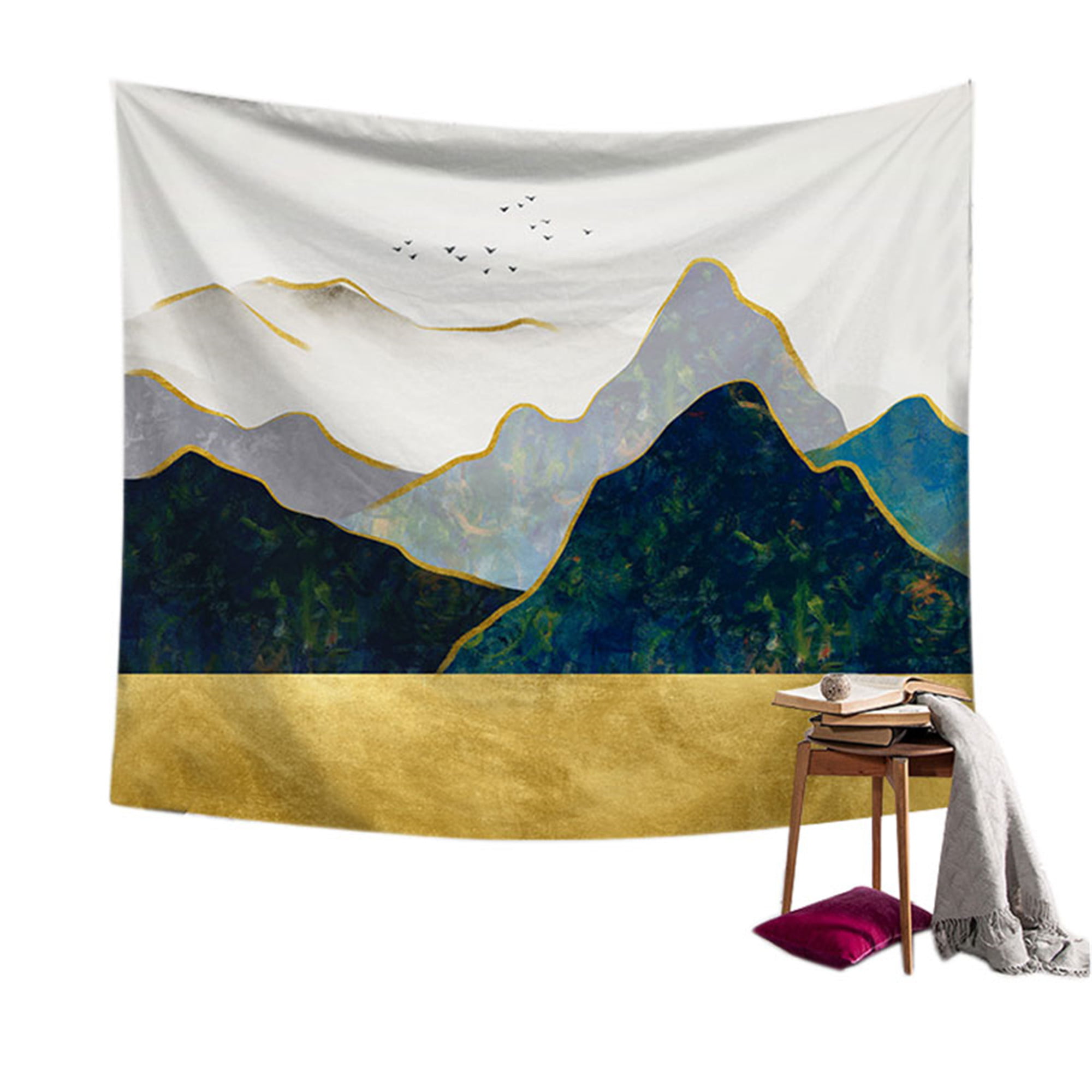 Fog Mountain Tapestry Art Wall Hanging Sofa Table Bed Cover Home Decor 