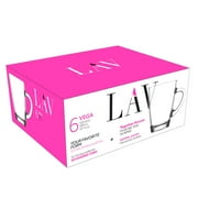 LAV Glass Coffee Mugs Set of 6 - Clear Glass Tea Mugs with Handle 10.25 oz