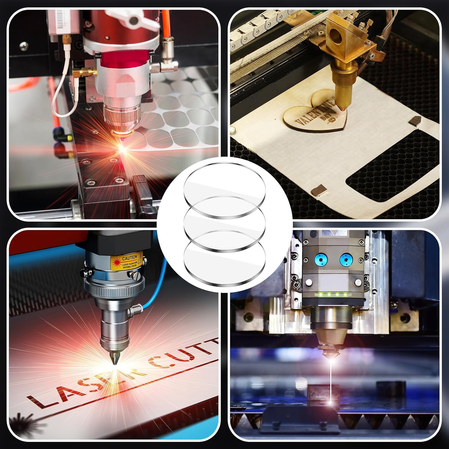 10 Pcs Replacement Laser Lens Compatible with S9 S6 Pro S30 Pro Max Laser Engraver Laser Protective Lenses, Coated Mineral Crystal Lens for Diode Laser Module (10 mm)