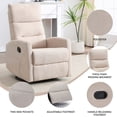 thumbnail image 4 of Leumius Recliner Chair for Adults,Padded Deep Seat Reading Chair with Side Pockets, Small Recliners for Small Spaces, Lounge Chair for Living Room, Bedroom,Beige, 4 of 10