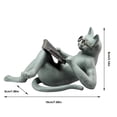 thumbnail image 4 of Figura de gato - Estatua de gato lindo - Decoración de gato caprichosa para amantes de los gatos - Coleccionables de gatos y decoración de meditación, 4 of 5