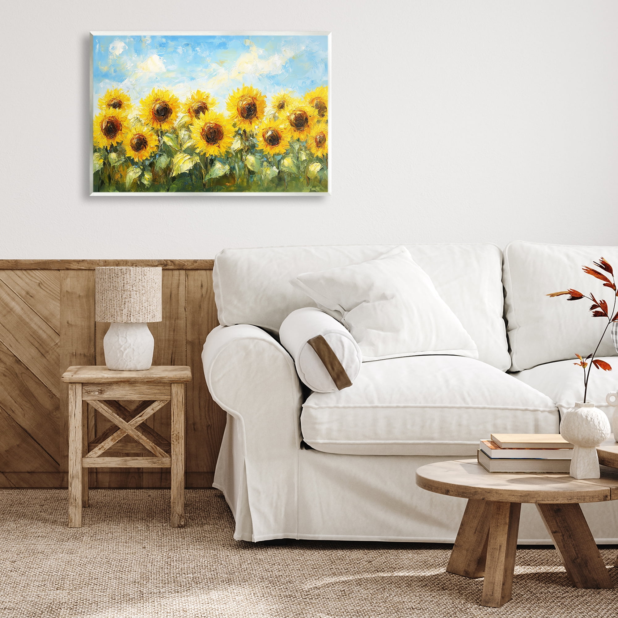 Stupell Industries Impressionist Sunflowers Horizon Wall Plaque Art, design by Petal Prints Design