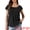 Black, variant on DARING DIVA Women's Cap Sleeve Pleated Round Neck Flowy Casual Blouses XL Dark Green