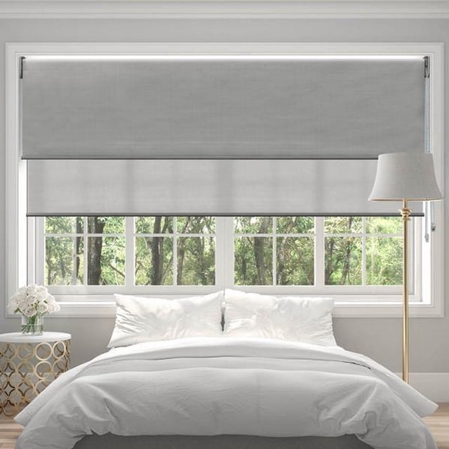 persiana enrollable dúo de poliéster 160 x 200 cm gris