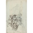 thumbnail image 3 of Theodor Richard Edward von Holst 11x14 Black Modern Framed Museum Art Print Titled - A Sleeping Girl and Man in Medieval Costume (1830-44), 3 of 5