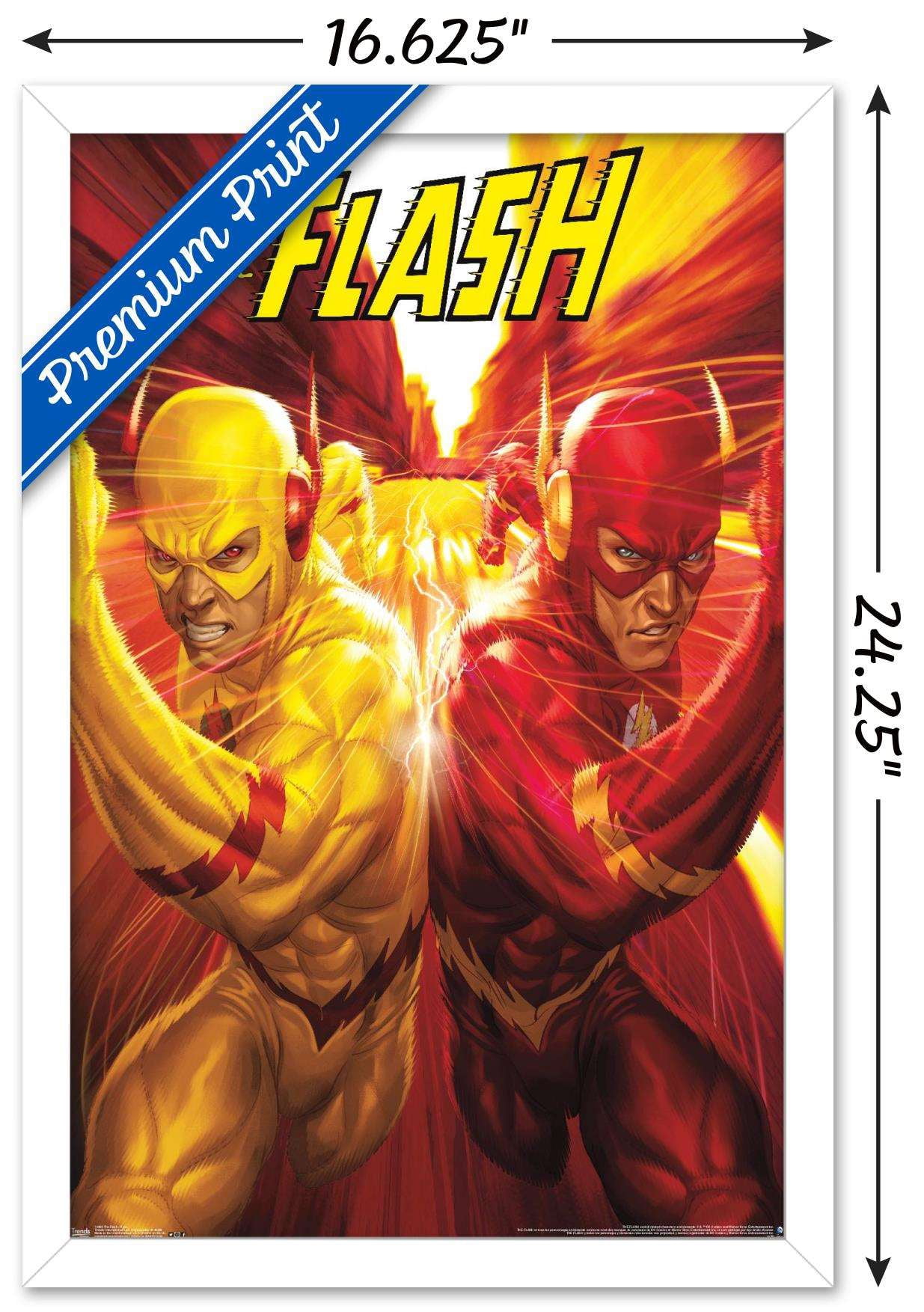DC Comics - The Flash and The Reverse Flash - Race Wall Poster, 14.725" x 22.375", Framed
