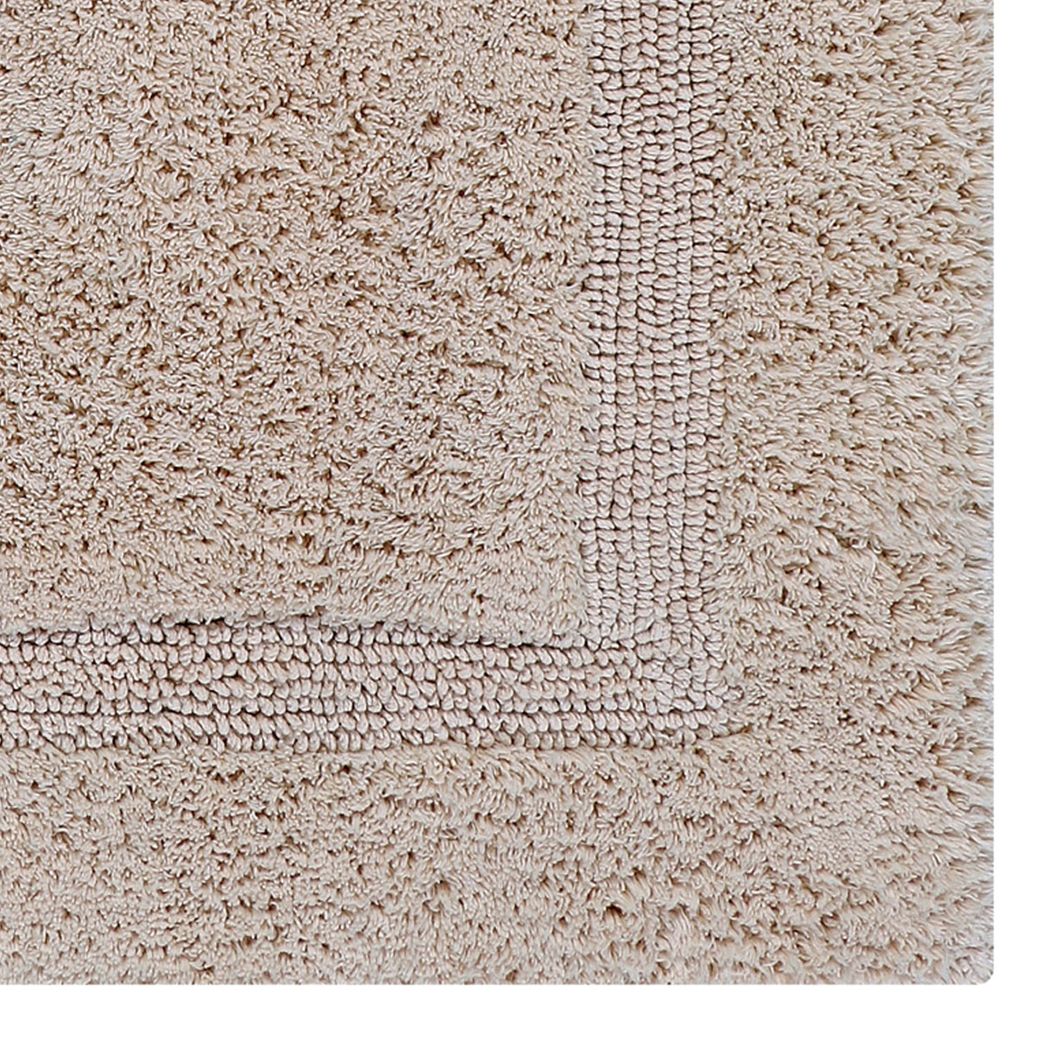 Better Trends Premium 2 Piece Bathroom Rug Set 100% Cotton, Extra Soft Tufted Bath Mat, Water Absorbent & Reversible Mat, Sand Lux Collection