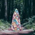 thumbnail image 5 of Honeii Watercolor Owl Print Poncho Cape, Cloak Coat, Snuggly Hooded Wearable Blanket, Hooded Cape For Teenagers,Halloween Costumes-Medium, 5 of 7