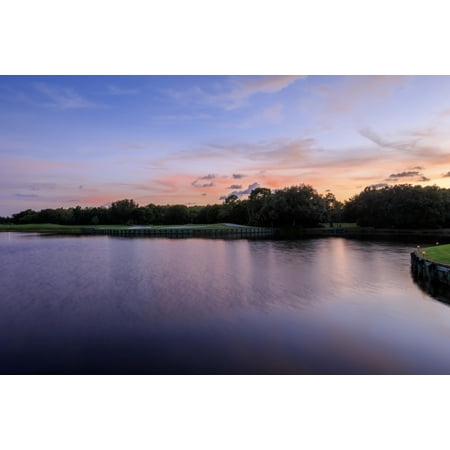 Sunset over golf course in Sarasota Sarasota County Florida USA Canvas Art - Panoramic Images (27 x