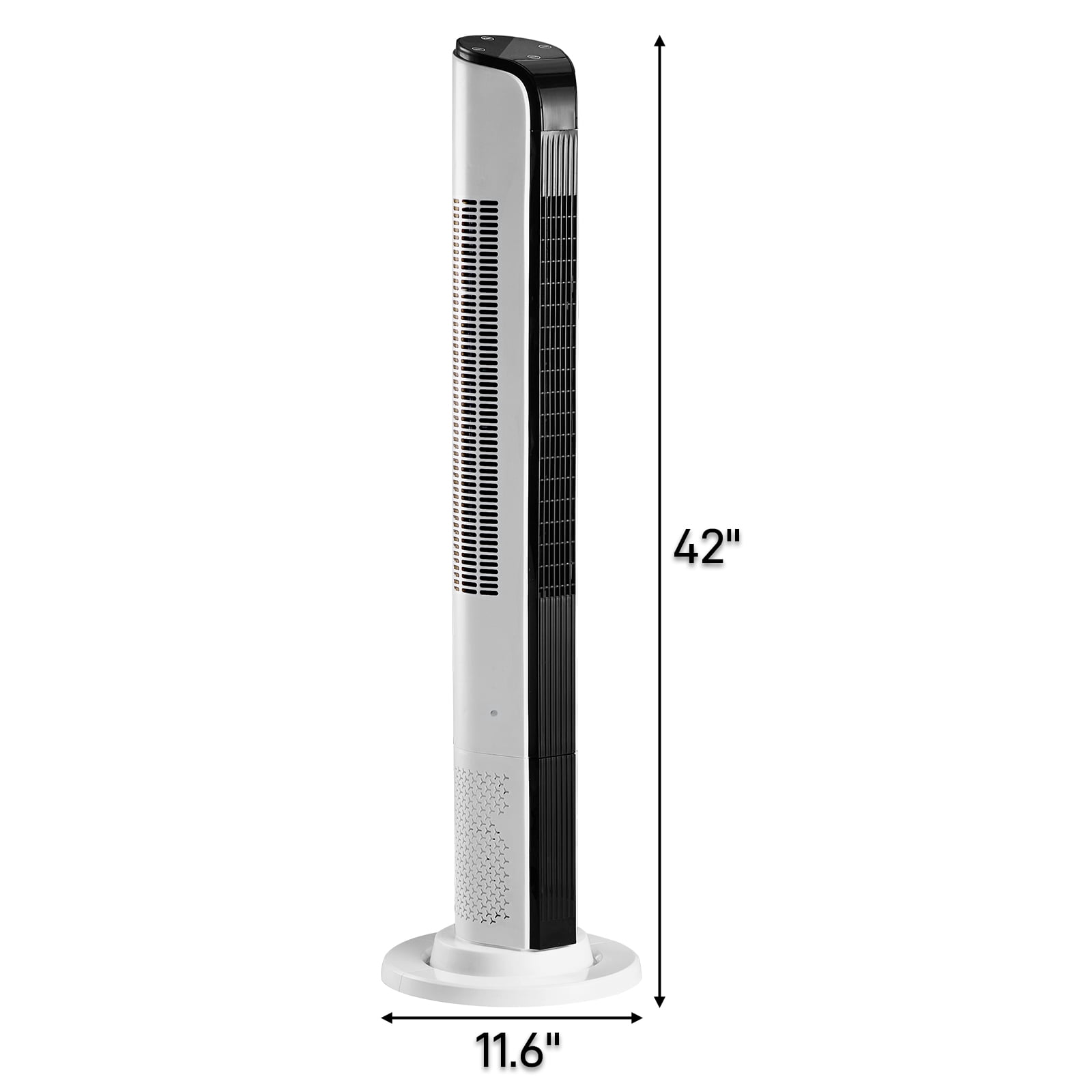 42 Inch Smart WiFi Tower Fan 65W All Copper Motor, APP Remote Button Control 3 Speeds 3 Wind Modes 12H Timer Slim Space Saving Tower Fan for Bedroom Home Office