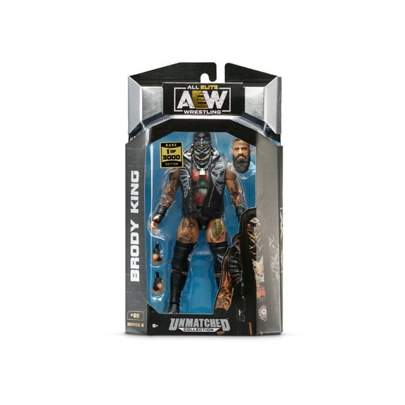 AEW Unmatched (Rare) - 6 inch Brody King Figure with Entrance Vest, Mask Head, Necklace, and Fist Hands