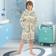 thumbnail image 5 of FORMRS Niños Bathrobe Unisex Hooded Robe Soft Plush Pajamas Sleepwear, Size 10-12T, Red Floral, 5 of 7