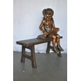 thumbnail image 5 of Nifao Young Girl with Her Puppy on Bench Reading Bronze Statue, Size – Home Office Decor Sculpture, 37"L x 17"W x 38"H, 5 of 12