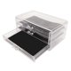 thumbnail image 5 of Acrílico transparente con 3 cajones diseño apilable transparente a prueba de polvo organizador de maquillaje de 3 cajones almohadillas negras extraíbles para Baño ANGGREK Otros, 5 of 8