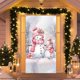 thumbnail image 2 of 90 x 200 cm Marco de puerta navideño con muñeco de nieve rosa Fondo navideño Marco de puerta Fondo de cortina para fiesta navideña Tela para decoración de porches para fiestas, 2 of 5