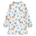 thumbnail image 6 of Girls' long-sleeved dress Snowflake Elk Girls' A-line dress with ribbed cuffs Soft and comfortable, 6 of 6