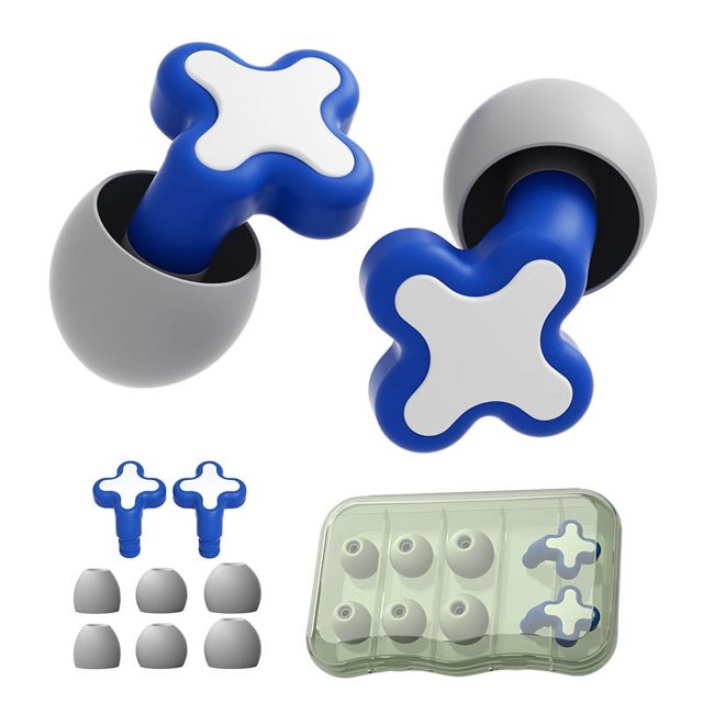 Tapones de silicona azules para dormir | Tapones de silicona con aislamiento acústico y cancelación de ruido - Tapones dorados