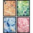 thumbnail image 3 of PixonSign Framed Wall Art Colorful Geometric Watercolor Dots Posters, Set of 4 Abstract Prints, Modern Artwork Wall Decor, Minimalist Wall Décor for Living Room, Bedroom, Office - 12"x16" Black, 3 of 5