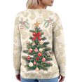 thumbnail image 4 of Women's Fashion Long Sleeve Christmas Snowman Snowflake Print Jacket Cardigan for Holiday Party and Casual Daily Wear,Khaki,2XL, 4 of 7