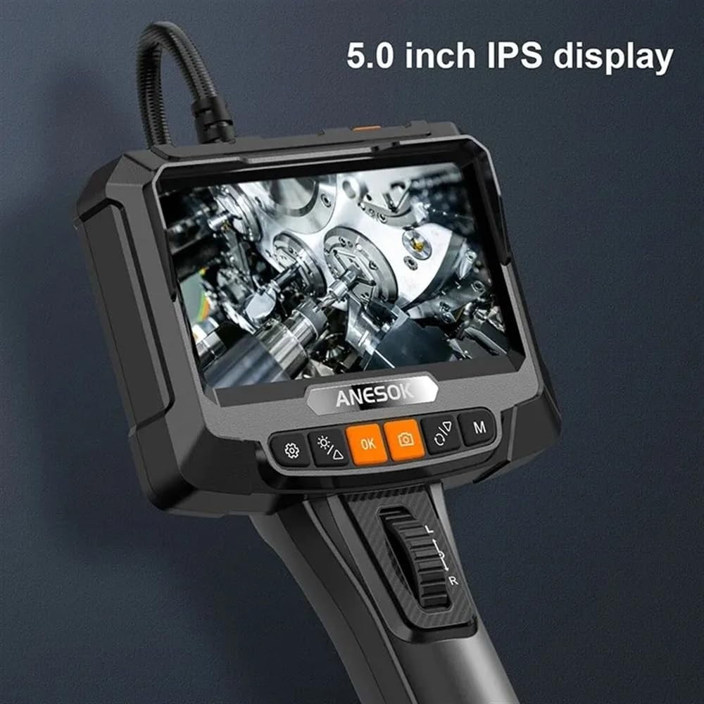 360 ° rotating dual-lens endoscope, 3.9MM 5-inch IPS endoscope inspection camera, automotive mechanical industrial endoscope