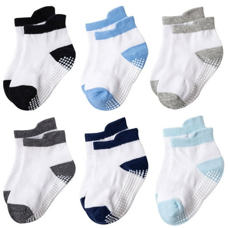 

Mnycxen Toddler Kids Baby Boys Girls Solid Anti-Slip Knitted Warm Socks Room Socks 6Pair
