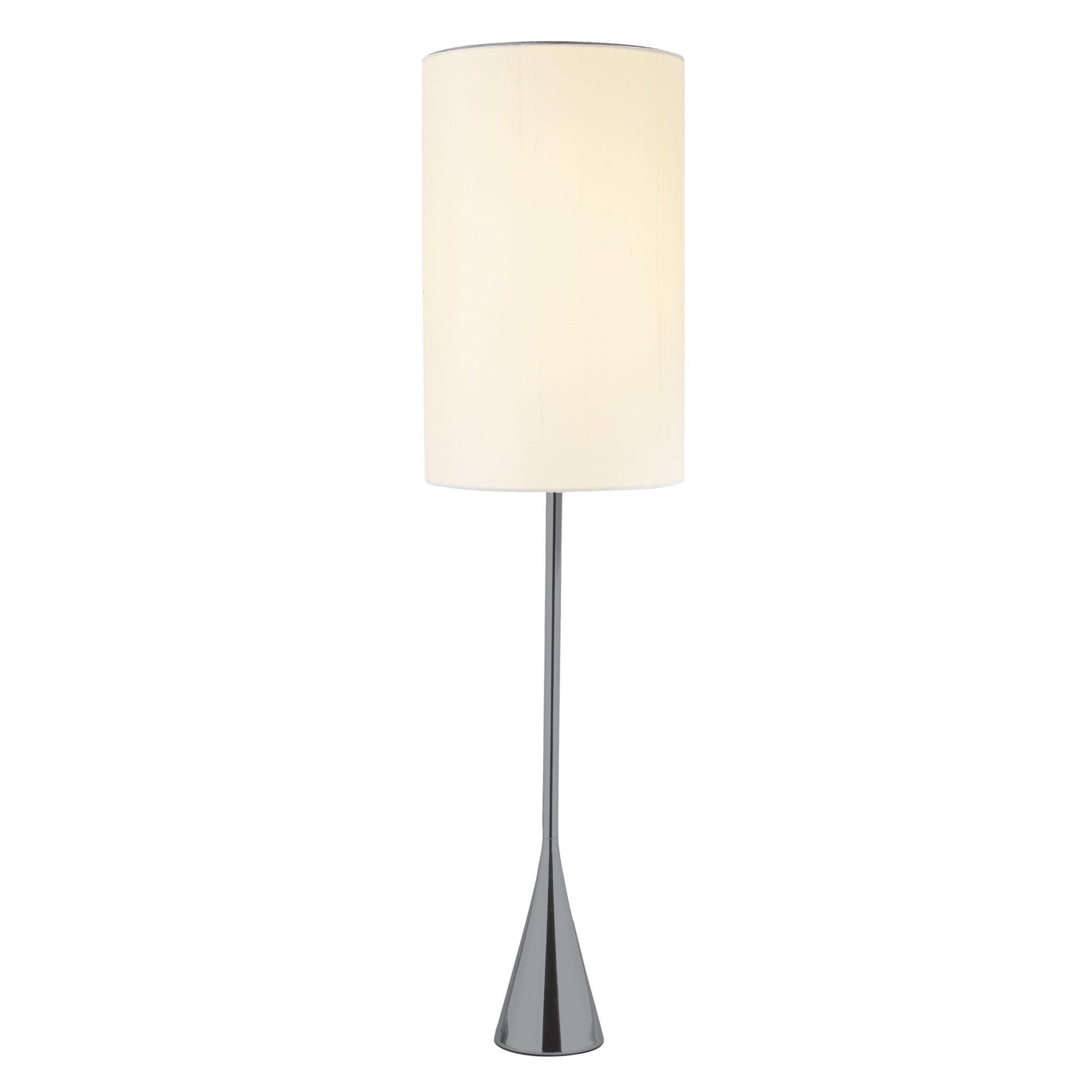 Black Nickel Finish Metal Tall White, Tall Nickel Table Lamp With Black Shade
