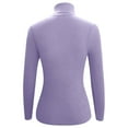 thumbnail image 4 of KHONTS Women's Long Sleeve Turtleneck Sweater Basic Slim Fitted Ribbed Knit Tops Thermal Stretchy T Shirts Purple S, 4 of 4
