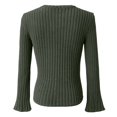 thumbnail image 7 of Likimi Womens T Shirts Crew Neck Solid Color Long Sleeve Tops For Women Casual Pullover Size L, 7 of 7