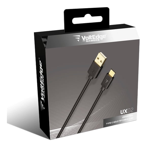 Cable de Carga VoltEdge UX02 USB a Tipo C Dorado 3 Metros