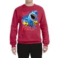 thumbnail image 2 of Shark Ocean Wild Predator Unisex Crewneck Graphic Sweatshirt, Vintage Heather Red, 3XL, 2 of 3