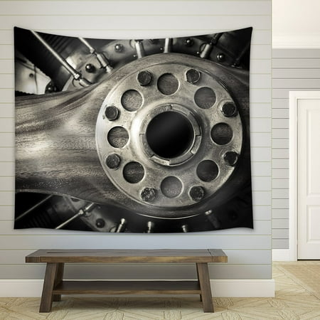 Wall26 Wooden Aircraft Propeller And Engine Cylinders Fabric