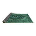 thumbnail image 2 of Ahgly Company Indoor Square Medallion Turquoise Blue Traditional Area Rugs, 5' Square, 2 of 4