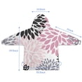 thumbnail image 7 of Pink Floral and Petal Pattern Blanket Hoodies for Kids 6-13YR Oversize Wearable Blanket Hoodies for Boys Girls Teens, 7 of 7