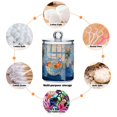 thumbnail image 6 of Yayeee 4 Pack Qtip Holder Bathroom Cotton Swab Canister with Lid Clear Dispenser Set, Blue Goldfish, 6 of 6