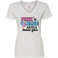 thumbnail image 3 of Inktastic Pink or Blue Abuela Loves You Women's V-Neck T-Shirt, 3 of 5